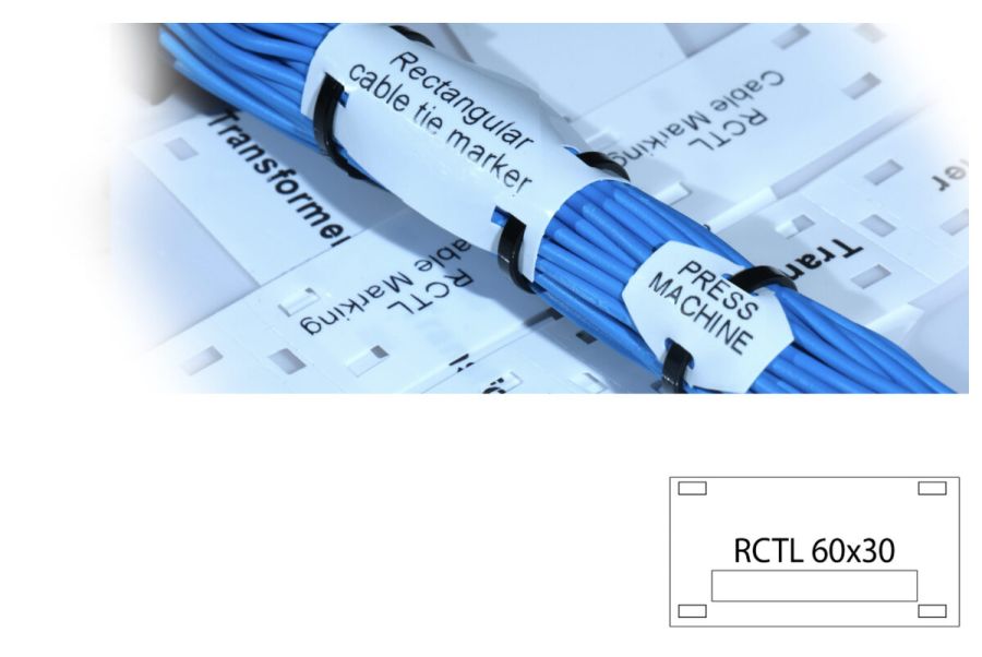 Маркування кабеля або жгута проводів TBLOC RCTL 60x30 Біла