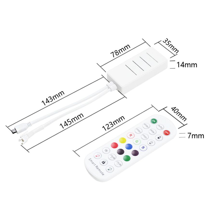 Контролер PROLUM  SPI; RGB; Bluetooth; 24 кнопки; 3PIN;