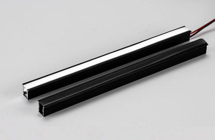 Светодиодный профиль врезной 9.6х23.3мм ALP PXG-103A BL C16 Черный по 3м