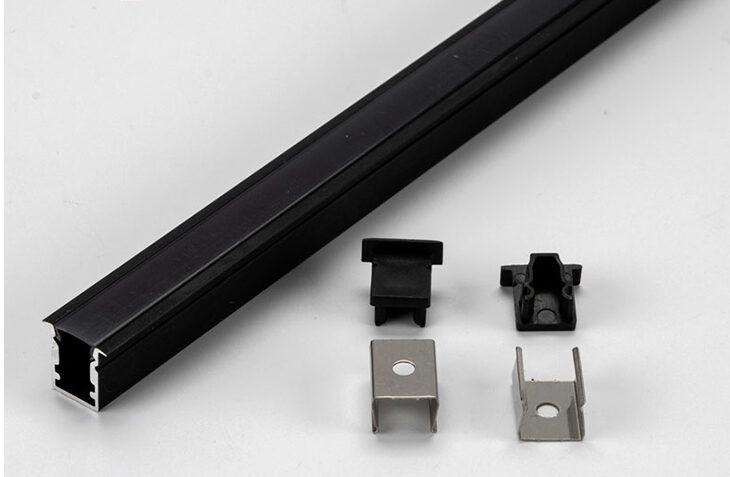 Светодиодный профиль врезной 9.6х23.3мм ALP PXG-103A BL C16 Черный по 3м