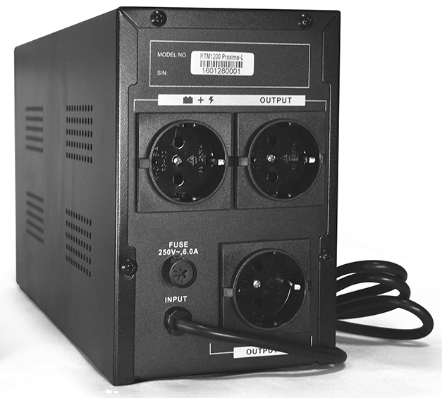 Источник бесперебойного питания (ИБП) Ritar RTM1200 (720W) Proxima-L, LED, AVR, 3st, 3xSCHUKO socket, 2x12V7.5Ah, metal Case (350х120х190) Q2