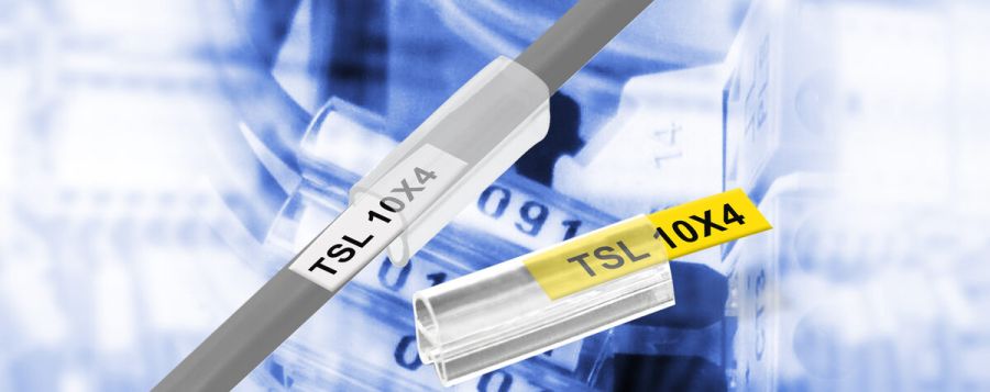 Кабельне маркування для прозорого тримача TBLOC TSL 10x4 біла/жовта