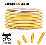 Лед лента LED TECH 24В СОВ-720 8Вт 900Лм FCOB FREE CUT 4000K IP20
