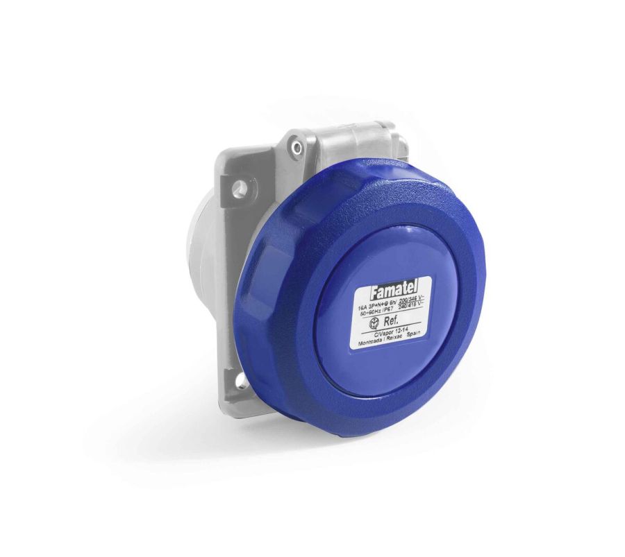 Розетка вбудована похила Famatel 10° 2P+E, 16A, 230В, IP67