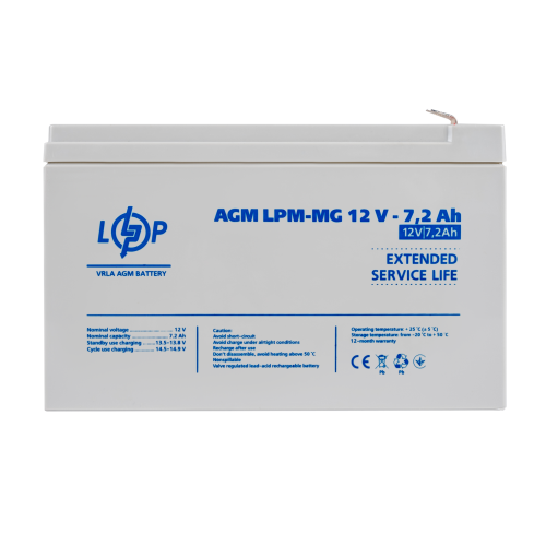 Акумулятор мультигелевий LPM-MG 12V - 7.2 Ah