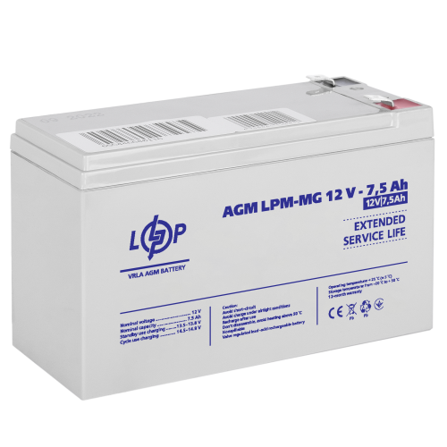 Аккумулятор мультигелевый LPM-MG 12V - 7.5 Ah