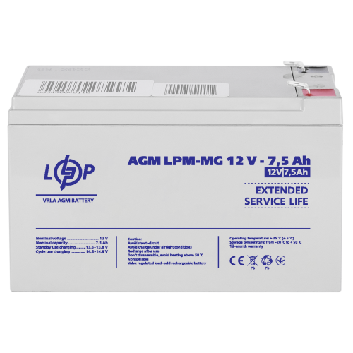 Аккумулятор мультигелевый LPM-MG 12V - 7.5 Ah