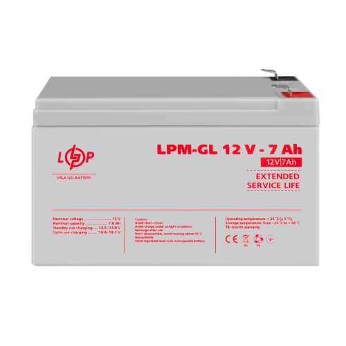 Аккумулятор гелевый LPM-GL 12V - 7 Ah