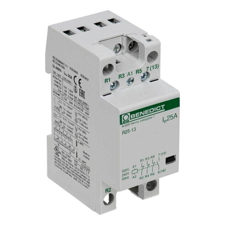 Контактор R25-13 25А 1NO + 3NC 230В 50Hz (16512)