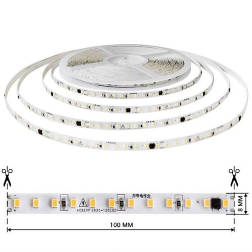 Лед стрічка BIOM 220В 2835-120 8Вт 870Лм BPS-G3-20-220-2835-120-NW-44 4500К IP44