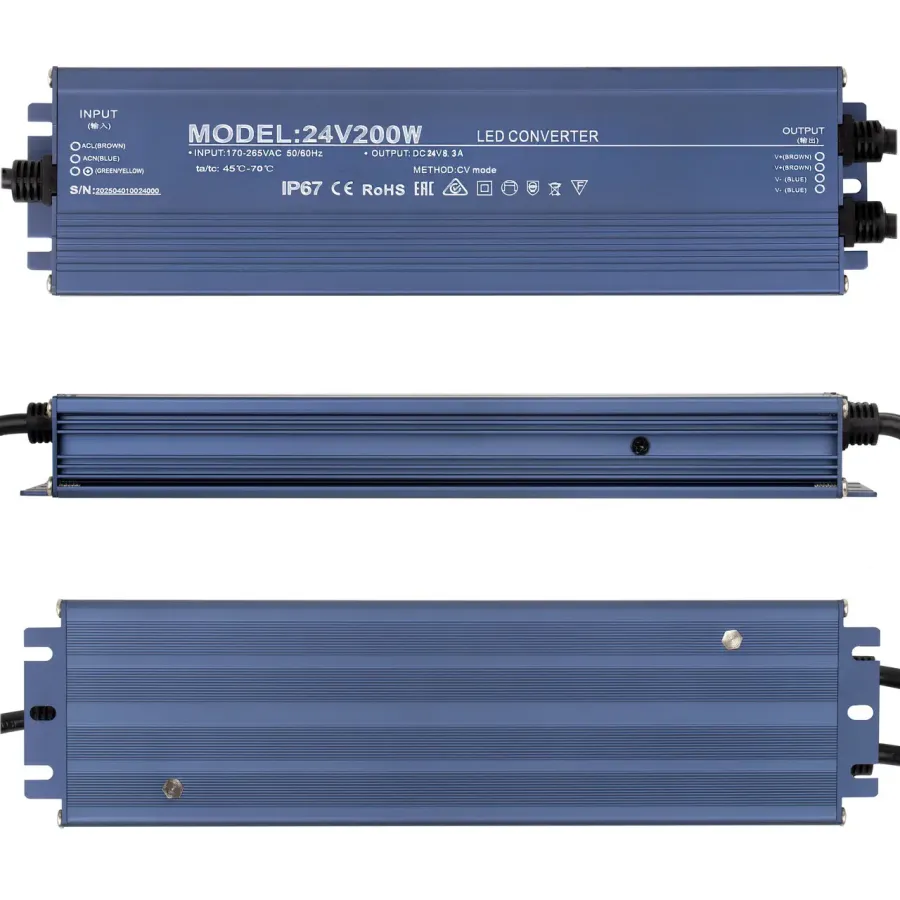 Блок питания LT 24V200W 24В 200Вт 6,3А IP67 Slim мет. герм.