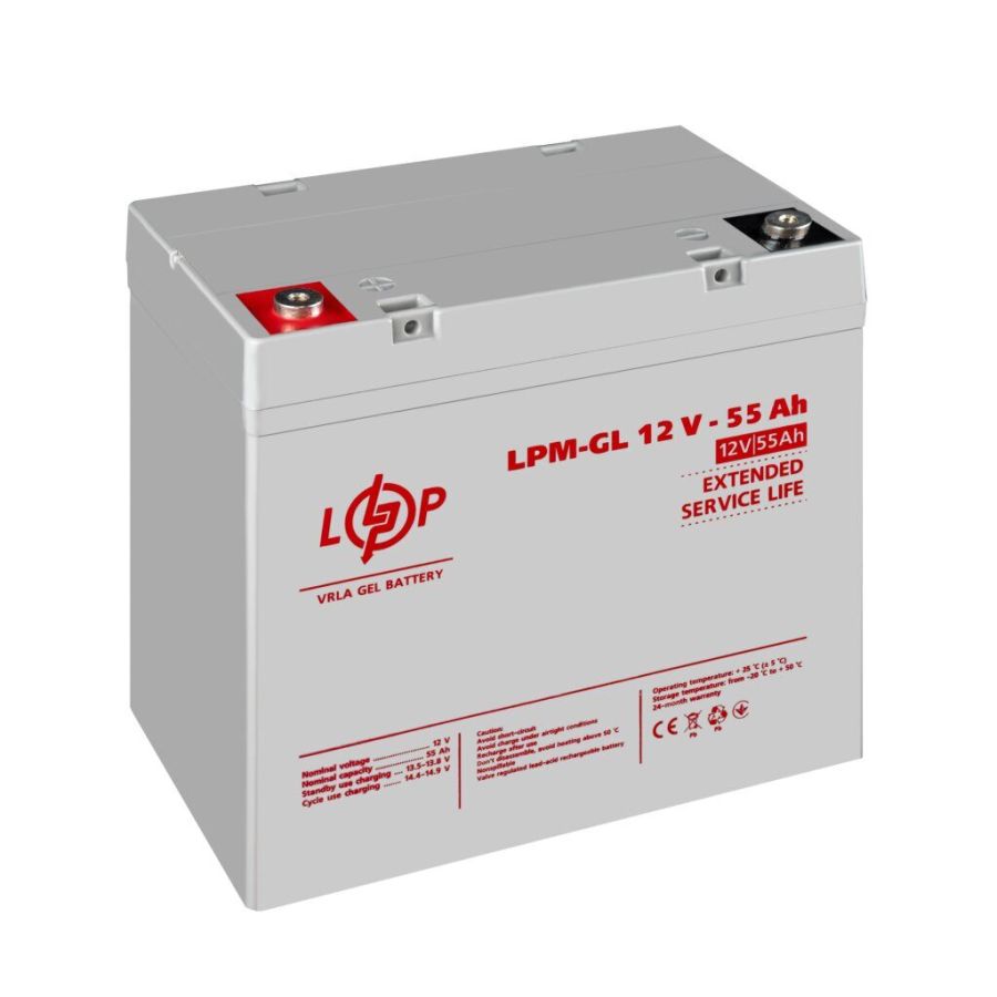 Акумулятор АКБ гелевий LPM-GL 12V - 55 Ah