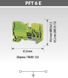 Пружинна клема заземлення TBLOC PFT 6 E Жовто-зелена
