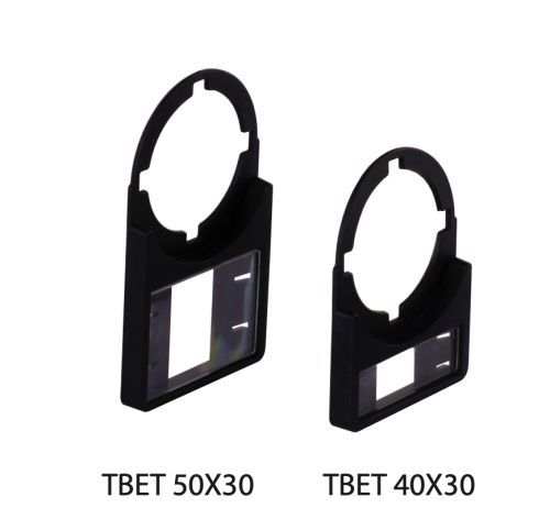 Шильд з пластиною прозорою під кнопку TBET 40X30