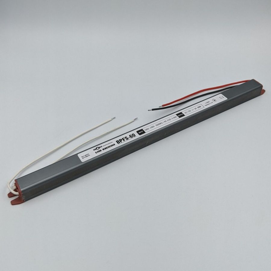 Блок питания 12В 60Вт 5А IP67 BPFS-60-12 Stick металлический Герметичный корпус
