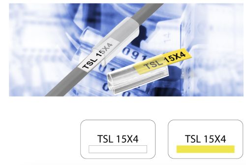 Кабельне маркування для прозорого тримача TBLOC TSL 15x4 біла/жовта