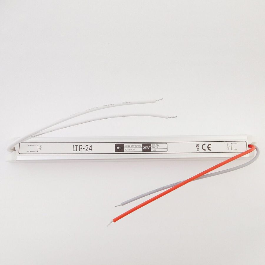 Блок питания 12В 24Вт 2А IP20 LTR-24-12 Stick алюминиевый корпус
