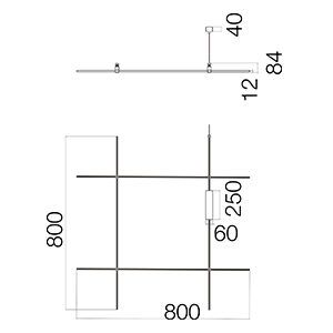 Каркас Модульная система освещения SM 8878 Cube base 800*800 Black 100W