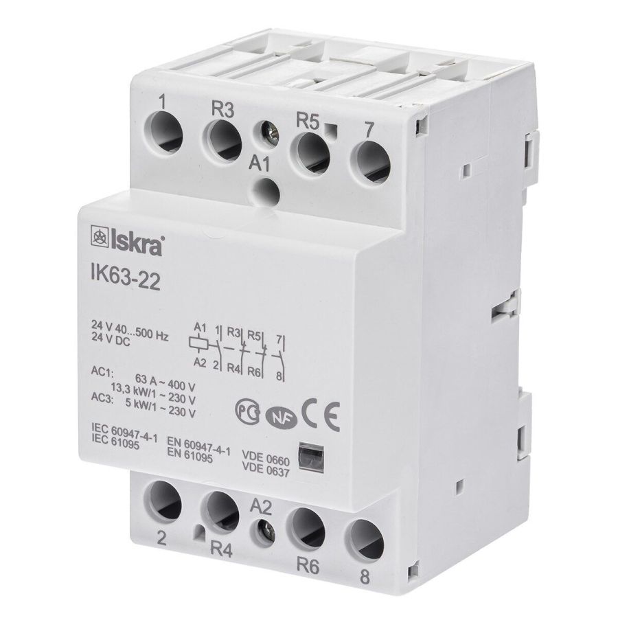 Контактор IK63-22 63A 2НВ+2НЗ 4P AC/DC 24В 50/60 Гц (30045233000)