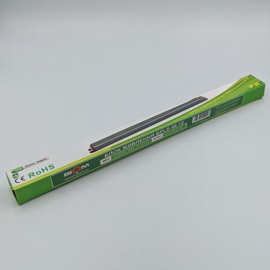 Блок питания 12В 48Вт 4А IP20 BPLS-48-12 Stick металлический корпус