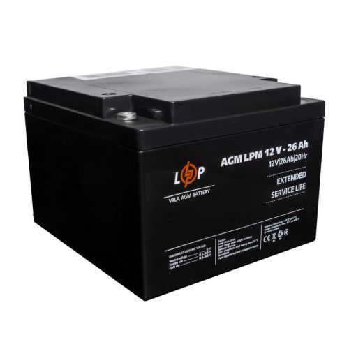 Акумулятор AGM LPM 12V - 26 Ah під болт М5