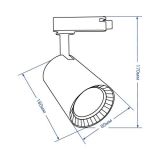 Трековый светильник Feron AL102 12W 4000К IP40 Черный 80*180*170мм