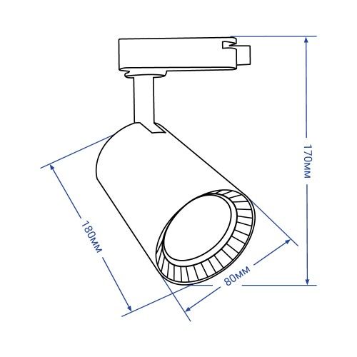 Трековий світильник Feron AL102 12W 4000К IP40 чорний 80*180*170мм