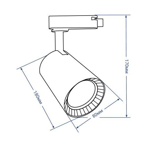 Трековий світильник Feron AL102 12W 4000К IP40 чорний 80*180*170мм