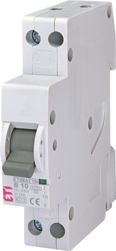 Автом. вимикач 10А B 1P+N (1мод.) 6kA ETIMAT 6 (2191102)