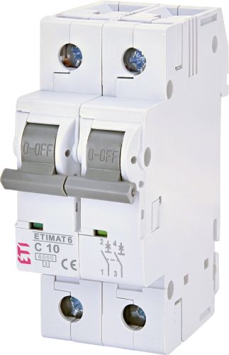 Автом. вимикач 10А C 2P 6kA ETIMAT 6 (2143514)