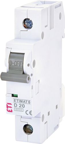 Автоматический выключатель 20A D 1P 6kA ETIMAT 6 (2161517)