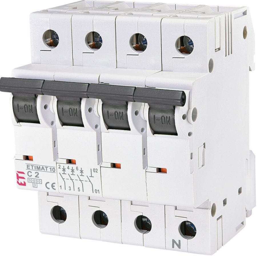 Автоматический выключатель 2А C 3P+N 10kA ETIMAT 10 (2136708)