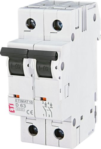 Автом. вимикач 63А D 2P 6kA ETIMAT 10 (2153722)