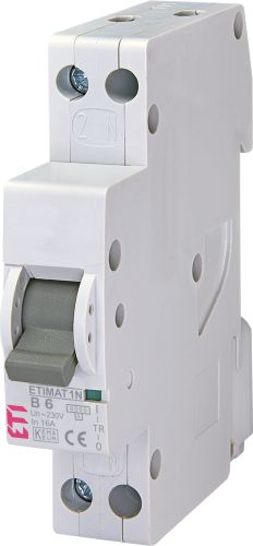 Автом. вимикач 6А B 1P+N (1мод.) 6kA ETIMAT 6 (2191101)