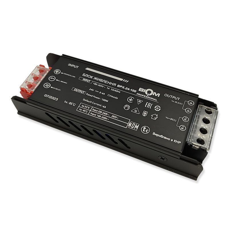Блок питания 24В 100Вт 4А IP20 BPX-24-100 Slim металлический перфорированный корпус