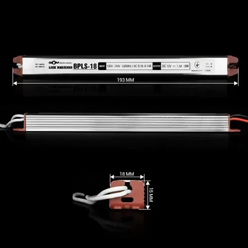 Блок живлення BIOM 12В 18Вт 1.5А IP20 BPLS-18-12 Stick