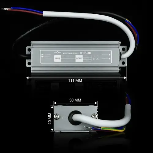 Блок живлення BIOM 12В 30Вт 2,5А IP67 WBP-30-12 мет. герм.