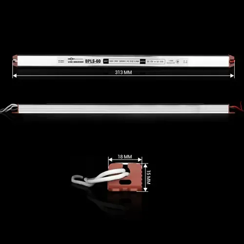 Блок питания 12В 60Вт 5А IP20 BPLS-60-12 Stick металлический корпус