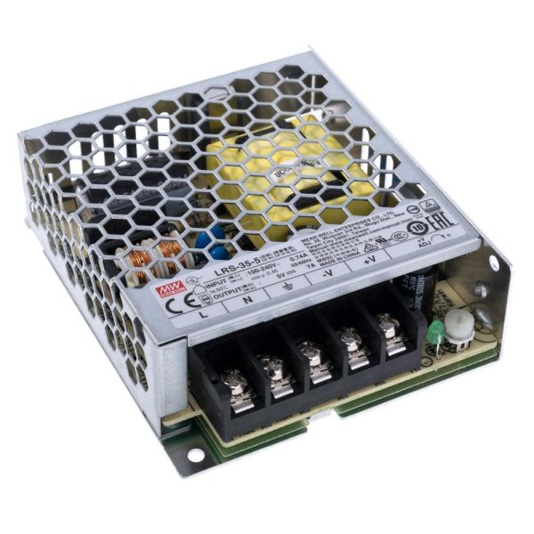 Блок живлення імпульсний Mean Well LRS-35-5 (35W; 7A; 5V; IP20) Series "LRS"