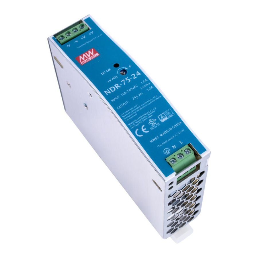 Блок живлення Mean Well на DIN-рейку NDR-75-24 (76,8W; 3,2A; 24V; IP20) Series "NDR"