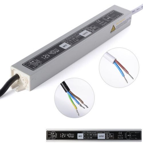 Блок питания 12В 40Вт 3,33A IP67 Stick WPS металлический Герметичный корпус