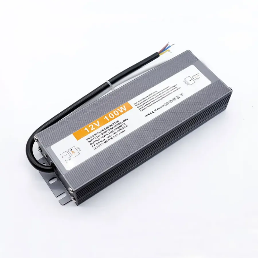 Блок питания 12В 100Вт 8,3А IP68 LT-100-12 Slim металлический герметичный корпус