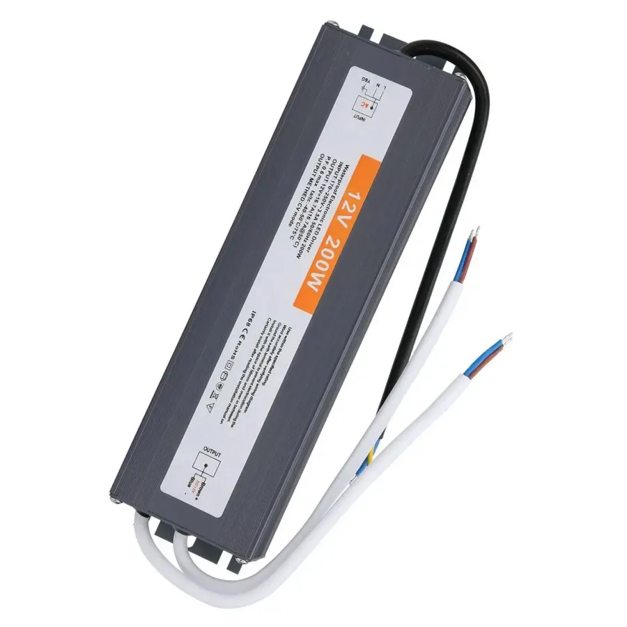 Блок питания 12В 200Вт 16,7А IP68 LT-200-12 Slim металлический герметичный корпус