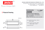 Блок живлення JINBO 12В 250Вт 20,83А IP67 JLV-12250KA-L мет. герм.