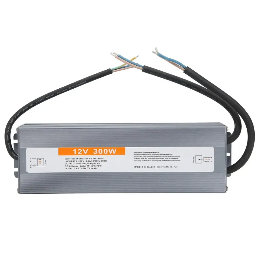 Блок живлення LT 12В 300Вт 25А IP68 LT-300-12 Slim мет. герм.