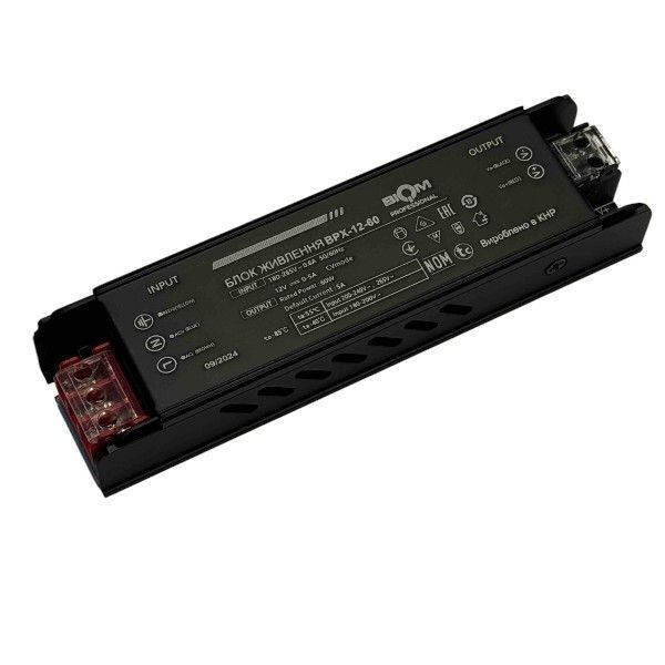 Блок живлення BIOM 12В 60Вт 5А IP20 BPX-12-60 Slim мет. перф.
