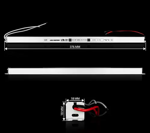 Блок живлення BIOM 12В 72Вт 6А IP20 LTR-72-12 Stick алюм.