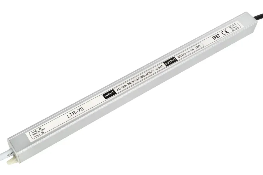 Блок питания 12В 72Вт 6А IP20 LTR-72-12 Stick IP67 алюминиевый корпус