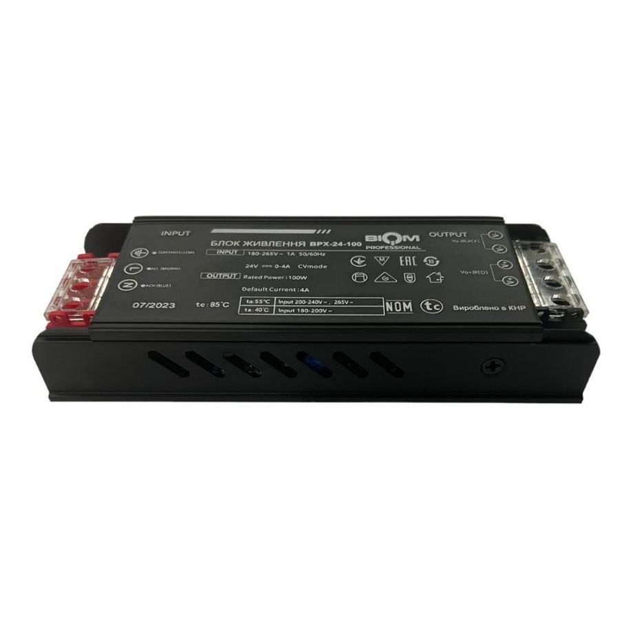 Блок питания 24В 100Вт 4А IP20 BPX-24-100 Slim металлический перфорированный корпус
