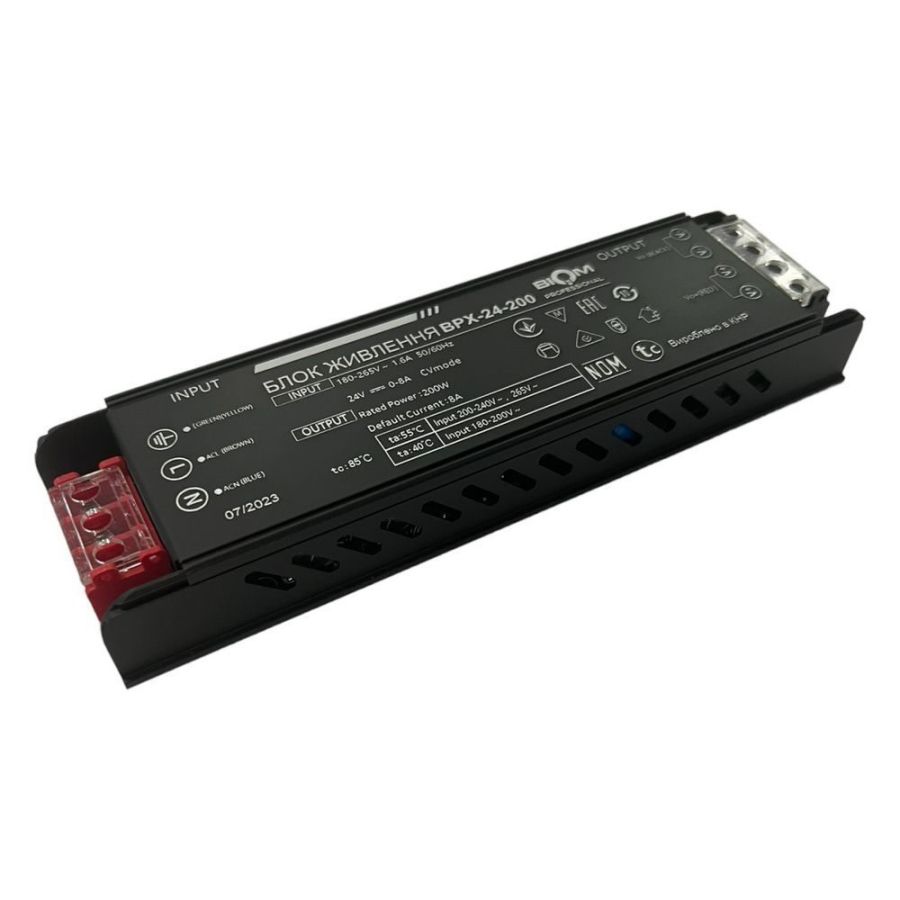 Блок живлення 24В 200Вт 8А IP20 BPX-24-200 Slim металевий перфорований корпус
